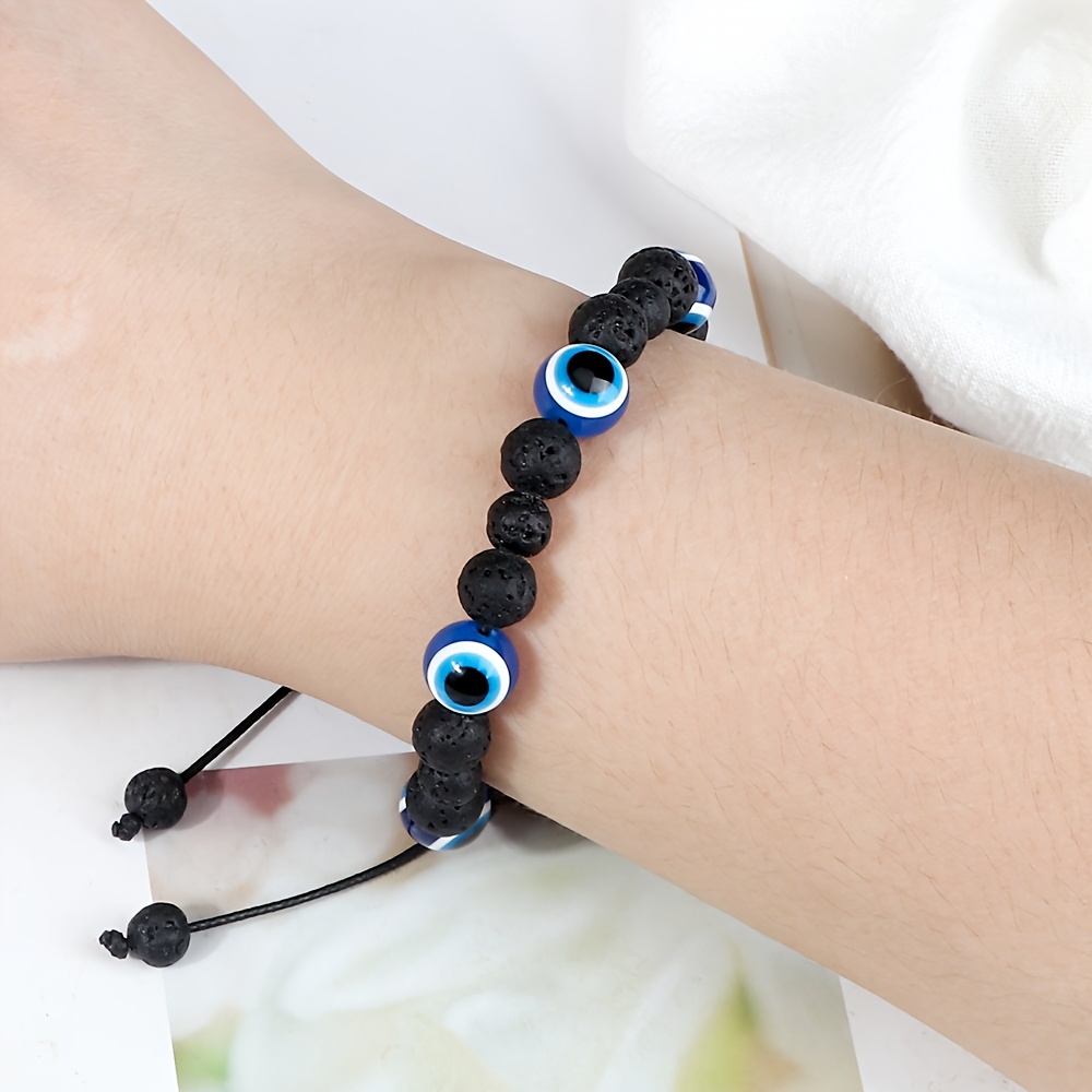 Devil'S Eye Bracelet Natural Stone Adjustable Bangle Vintage Style